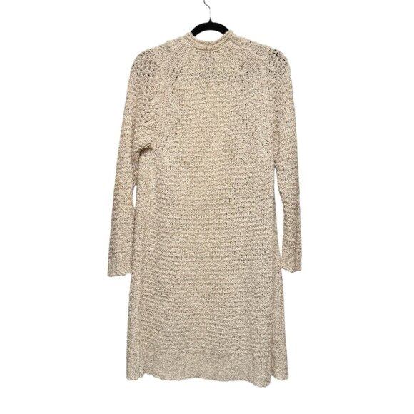 Massimo Dutti Eyelash Open Front Long Cream Womens Cardigan Sweater Size Medium - Picture 5 of 9